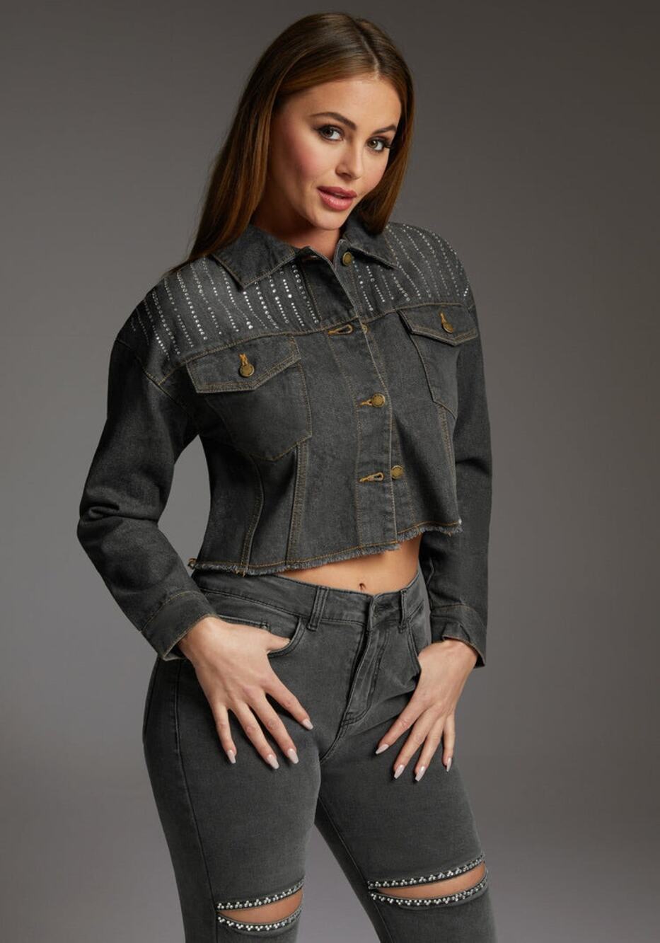 NWT Bebe The Crop With   EMBELLISHED YOKE Size XL